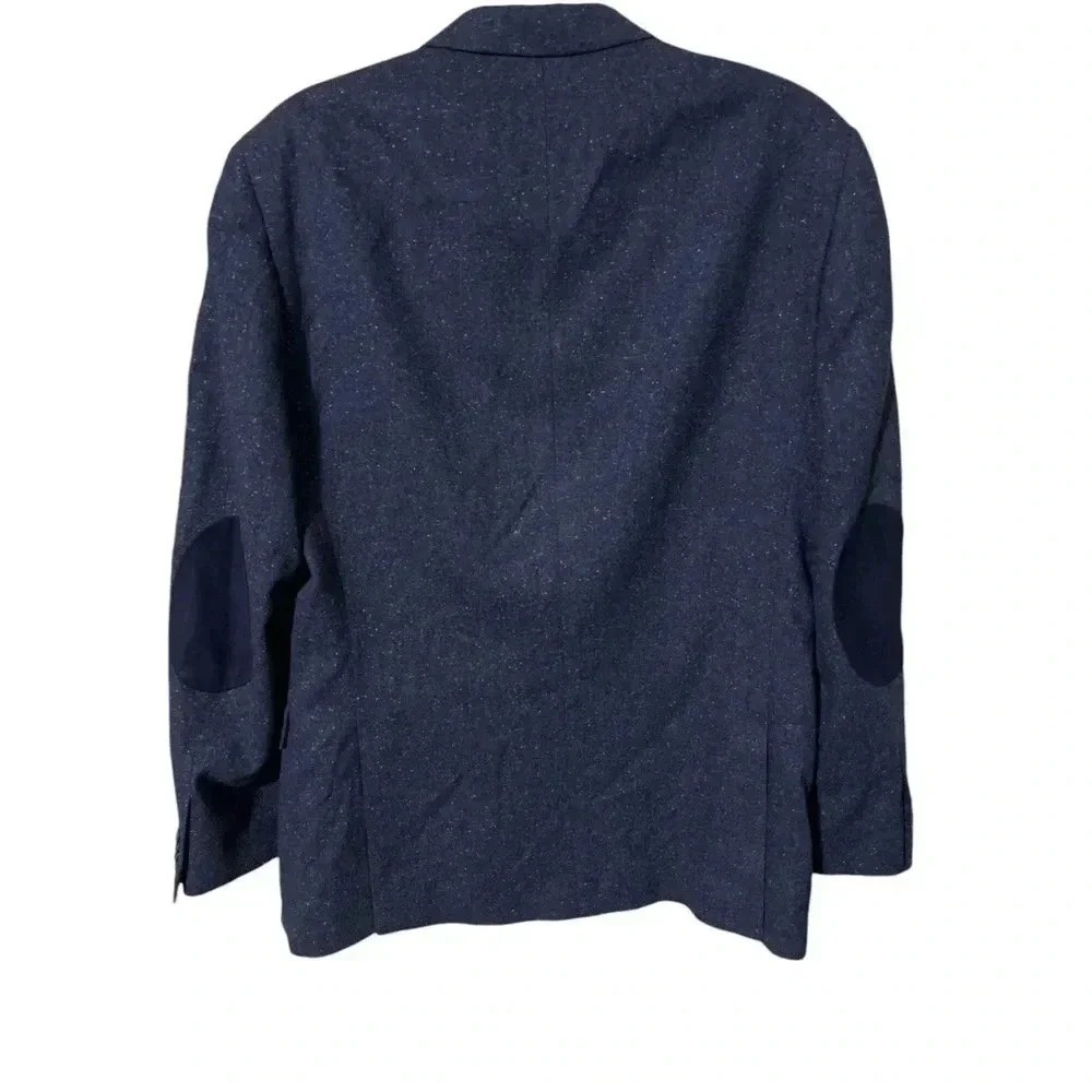 Tommy Hilfiger Sportscoat Jacket Blue Wool Blend Men's 42L Elbow Patches - Picture 3 of 15